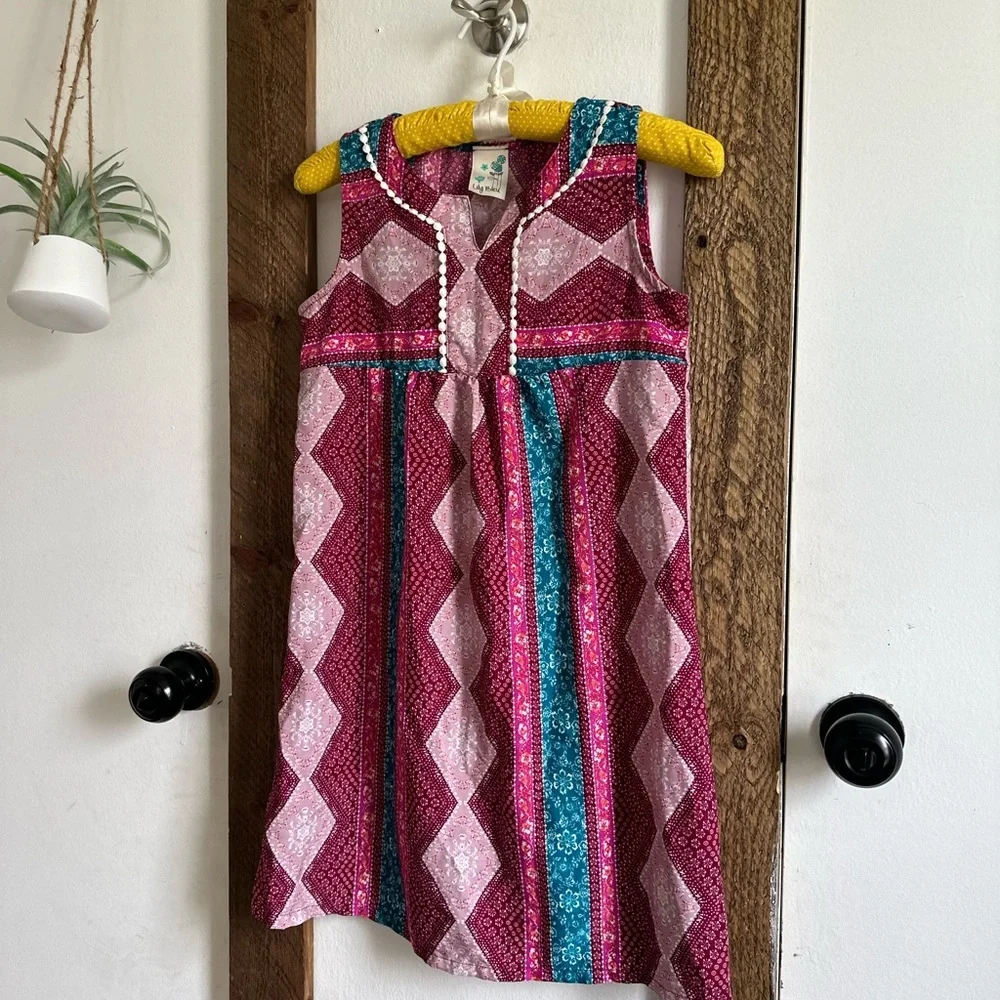 Lily Bleu Boutique Boho Sleeveless Mixed Media Tassel Girls 12 Dress - Picture 8 of 15